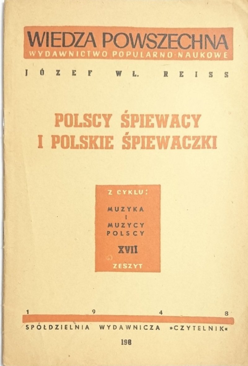 POLSCY ŚPIEWACY I POLSKIE ŚPIEWACZKI - Józef Wł. Reiss 1948