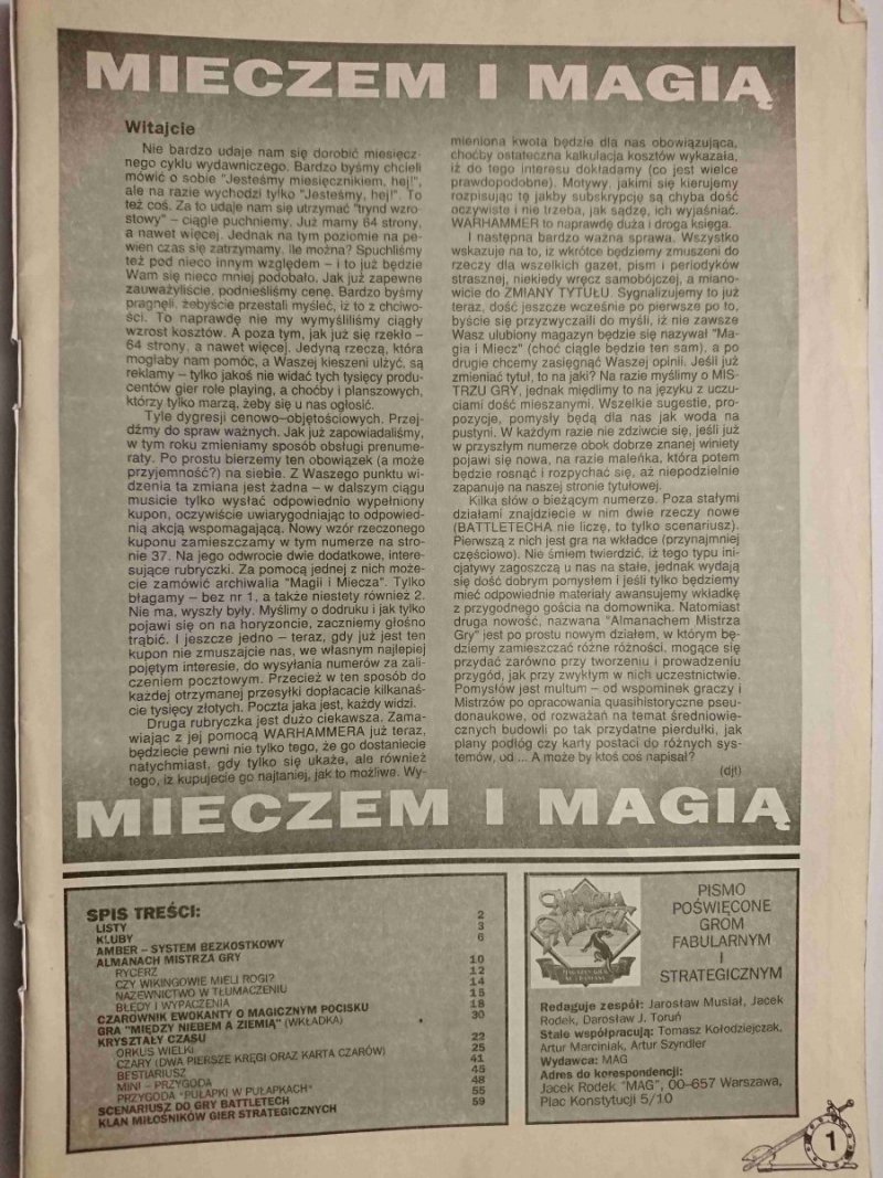MAGIA I MIECZ NR 1 (6) / 94
