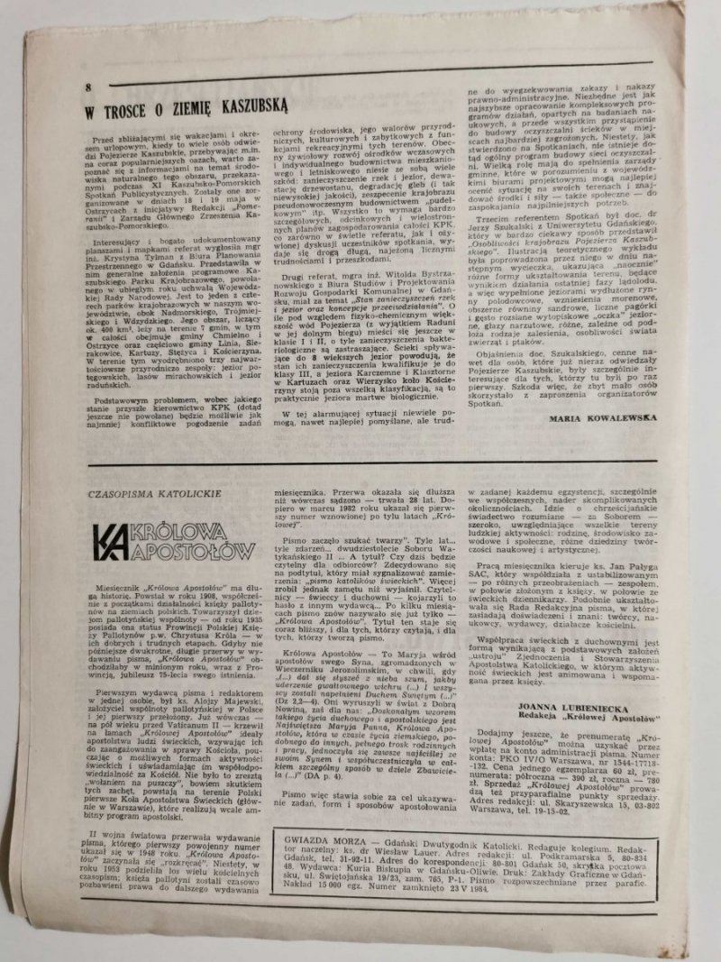 GWIAZDA MORZA NUMER 12 (15) GDAŃSK 10 i 17 VI 1984