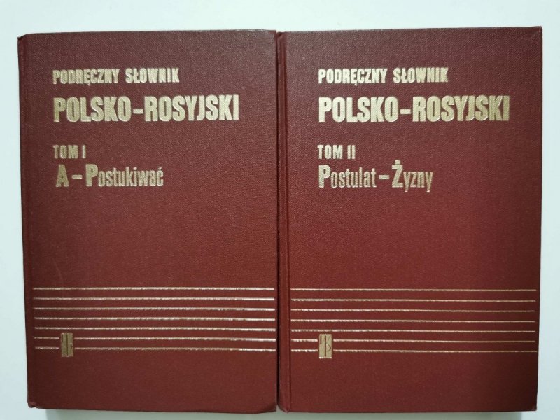 PODRĘCZNY SŁOWNIK POLSKO-ROSYJSKI TOM I i II A-Ż 1985