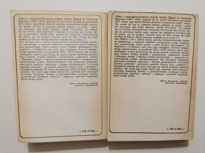 DON KICHOTE TOM I i II - Cervantes 1983