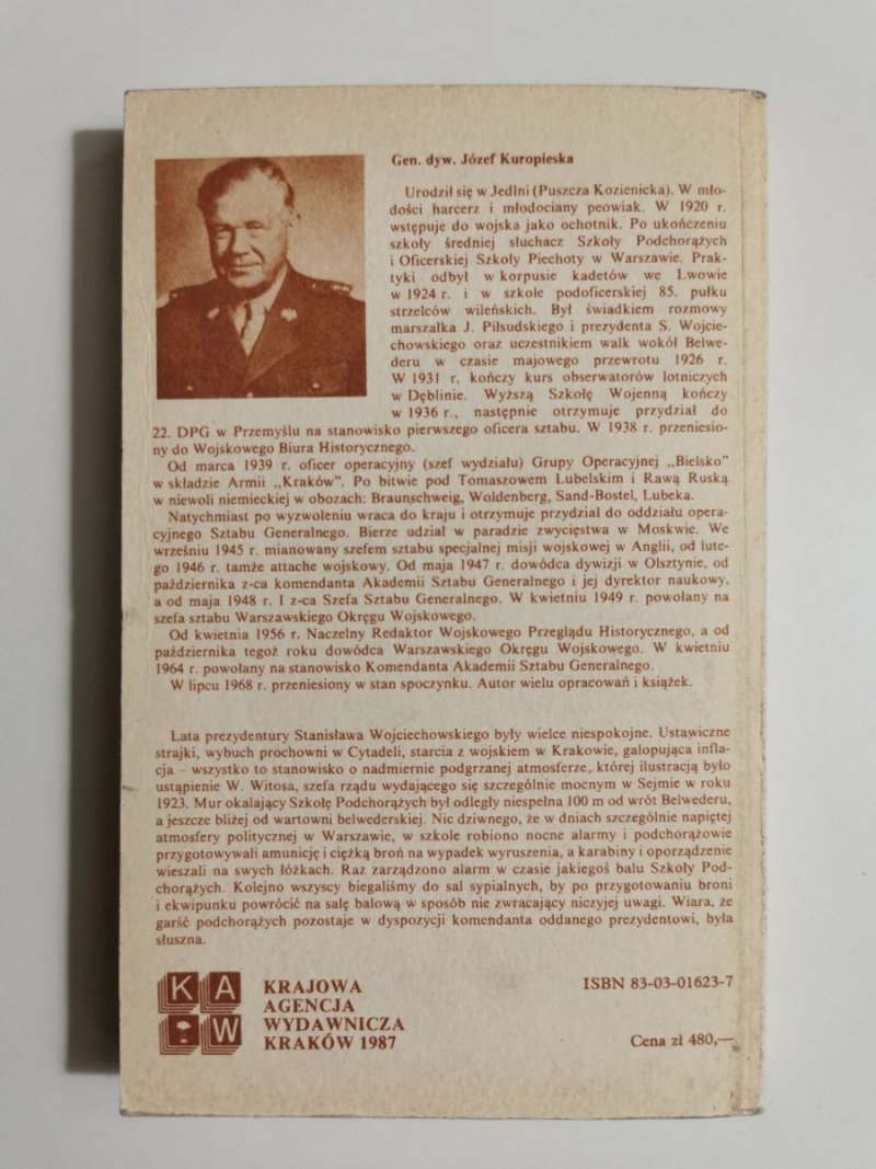 WSPOMNIENIA DOWÓDCY KOMPANII 1923-1934 - Józef Kuropieska 1987