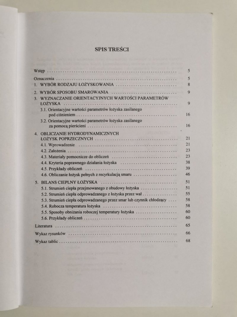 HYDRODYNAMICZNE ŁOŻYSKA ŚLIZGOWE POPRZECZNE 1999