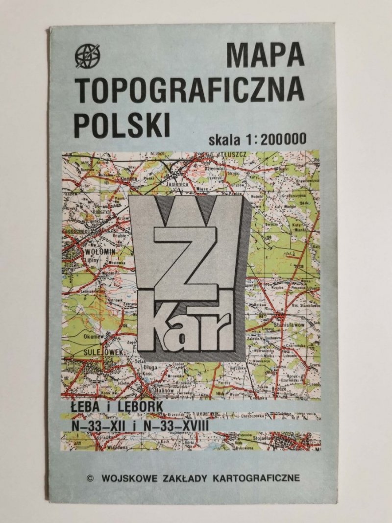 MAPA TOPOGRAFICZNA POLSKI. ŁEBA I LĘBORK SKALA 1: 200 0001991