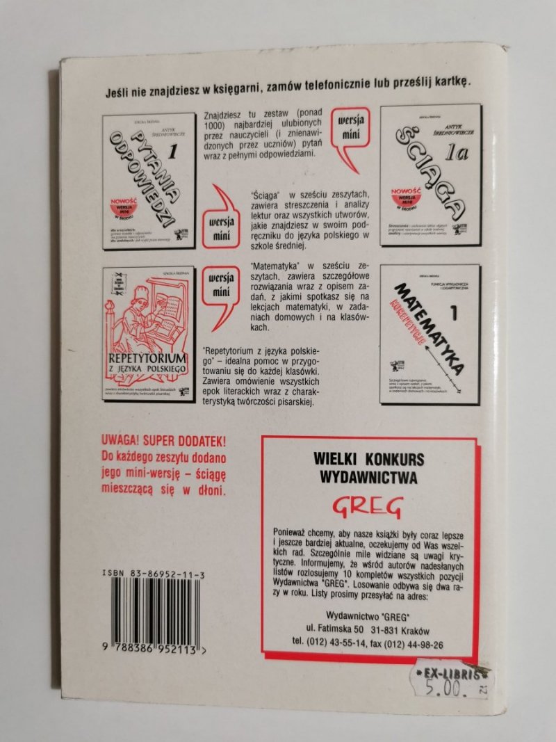 WYPRACOWANIA 4 XX-LECIE MIĘDZYWOJENNE LITERATURA WSPÓŁCZESNA 1999