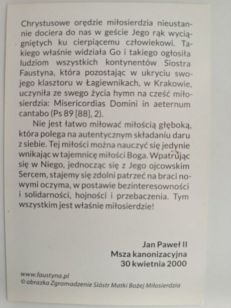 ŚW. FAUSTYNA KOWALSKA