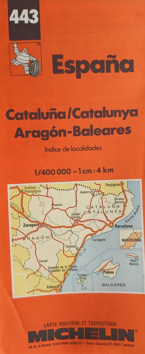 ESPANA CATALUNA CATALUNYA ARAGON BALEARES 1:400 000