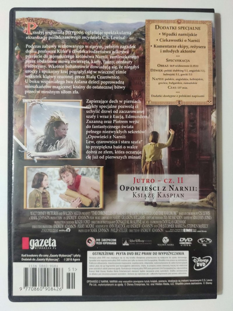 DVD. OPOWIEŚCI Z NARNII LEW, CZAROWNICA I STARA SZAFA