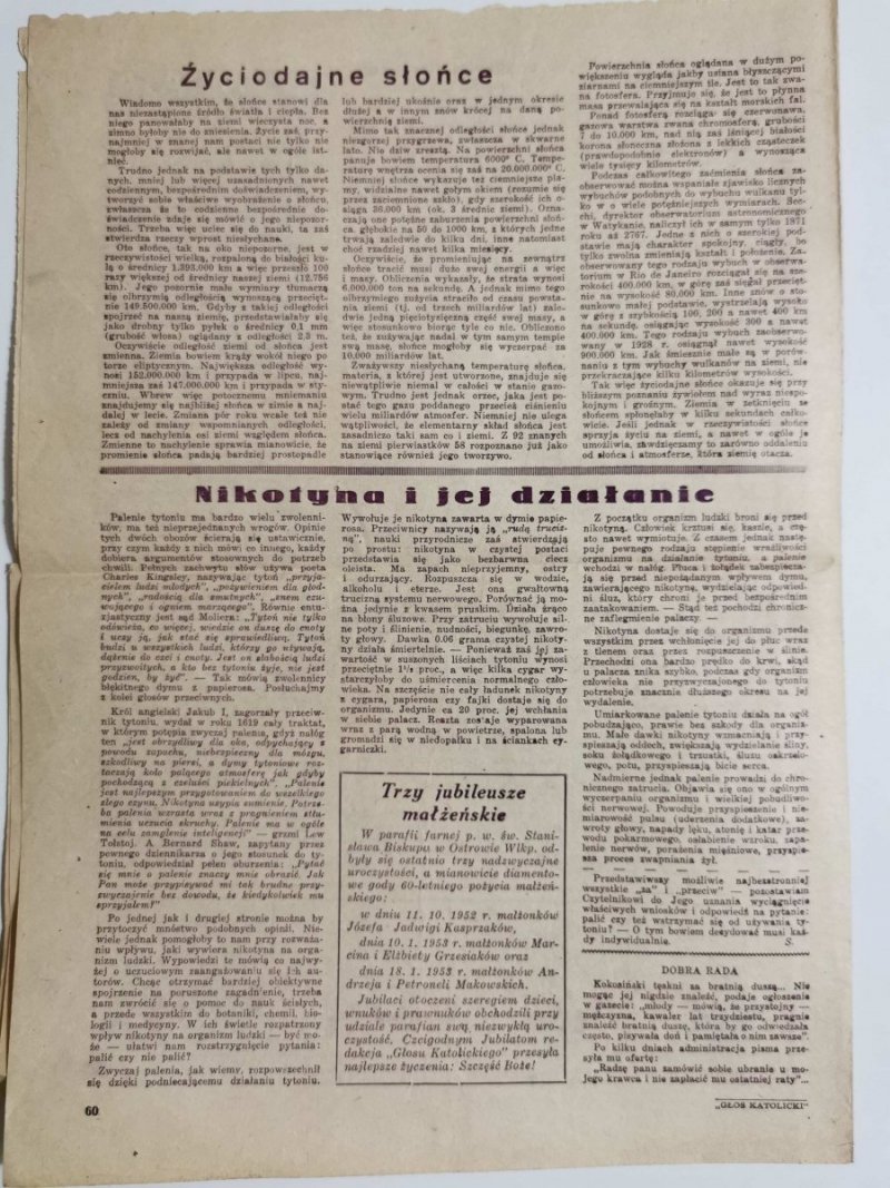 GŁOS KATOLICKI ROK IX POZNAŃ DNIA 1-8 MARCA 1953 r. Z DODATKIEM
