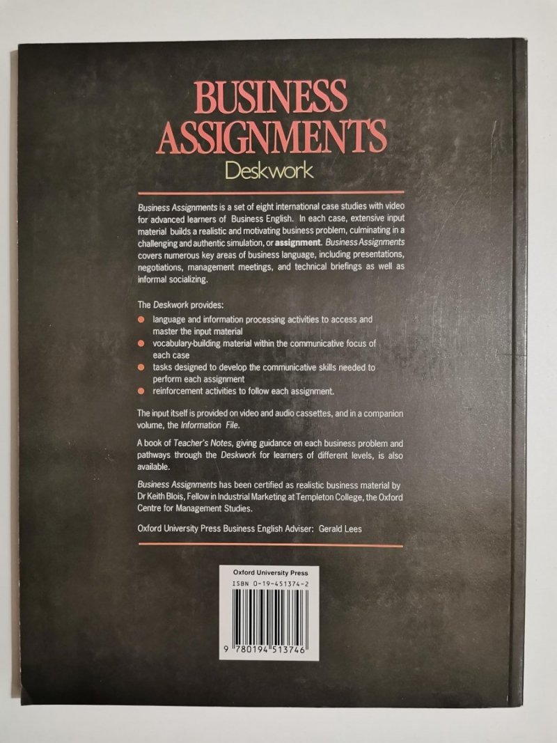 BUSINESS ASSIGNMENTS. DESKWORK 
