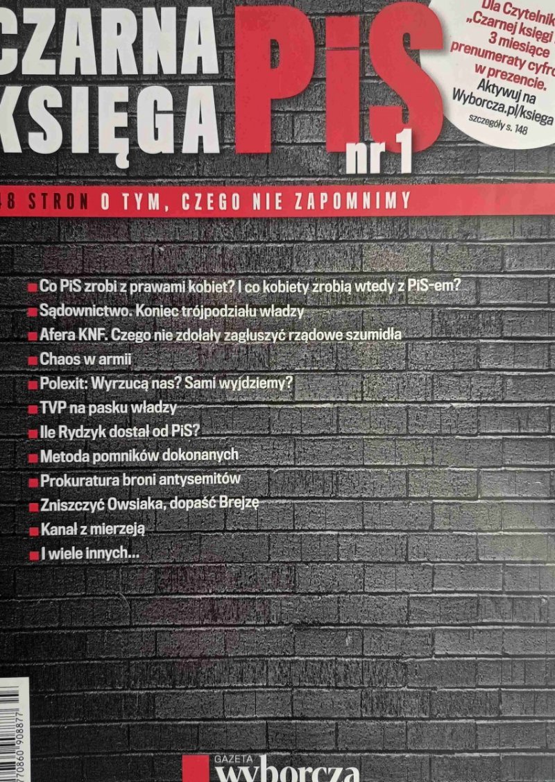 GAZETA WYBORCZA. CZARNA KSIĘGA PIS NR 1/2018