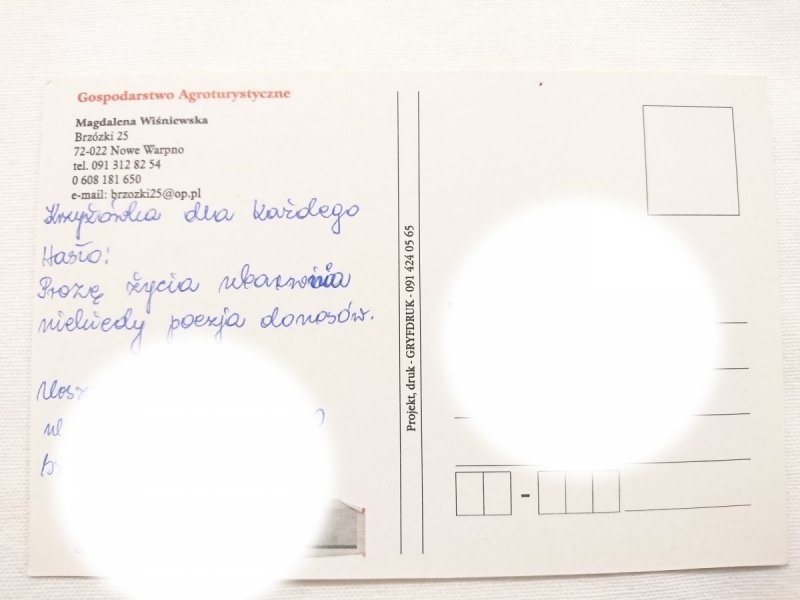 POZDROWIENIA Z BRZÓZEK. GOSPODARSTWO AGROTURYSTYCZNE