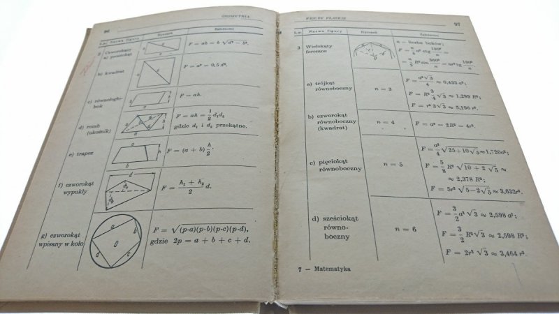 MATEMATYKA. WZORY DEFINICJE I TABLICE 1968