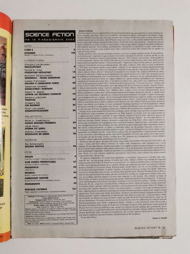 SCIENCE FICTION NR 19 PAŹDZIERNIK 2002