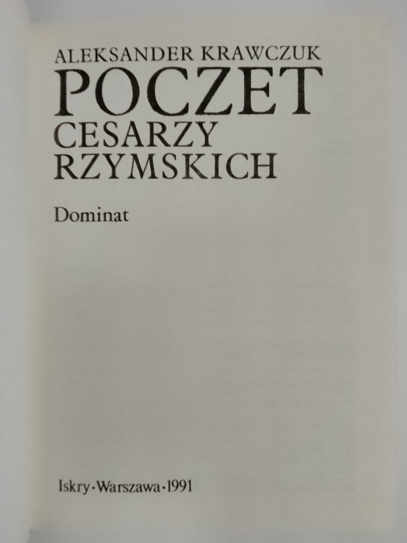 POCZET CESARZY RZYMSKICH - Aleksander Krawczuk
