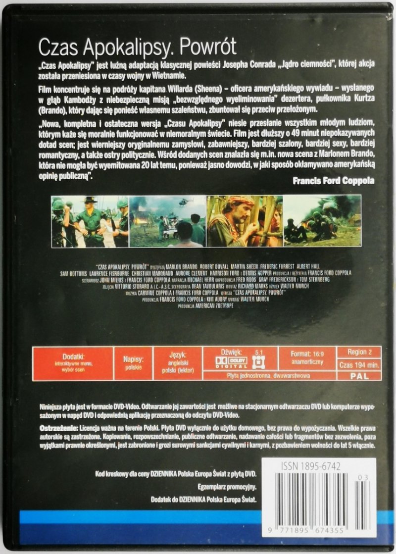 DVD. CZAS APOKALIPSY. POWRÓT  