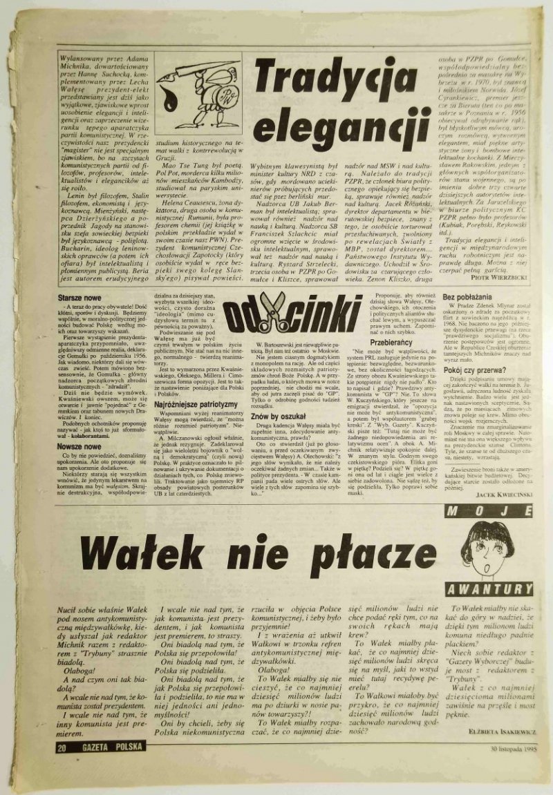 GAZETA POLSKA TYGODNIK NR 48 (124) 30 LISTOPADA 1995 r.