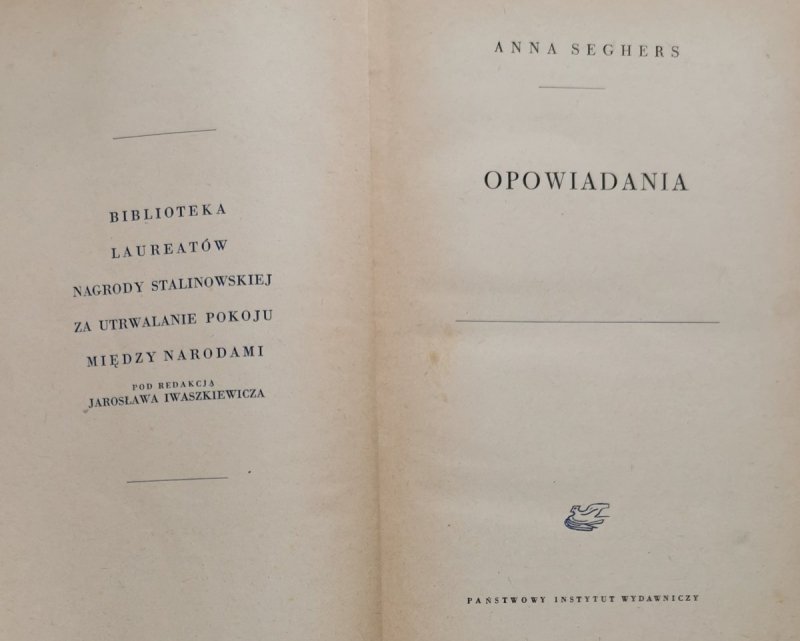 OPOWIADANIA - Anna Seghers (1955)