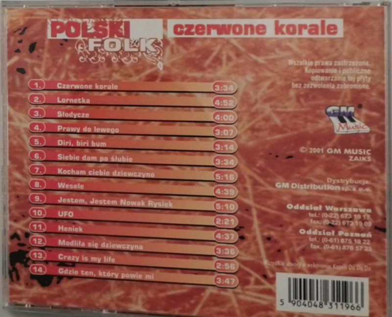 CD. POLSKI FOLK CZERWONE KORALE