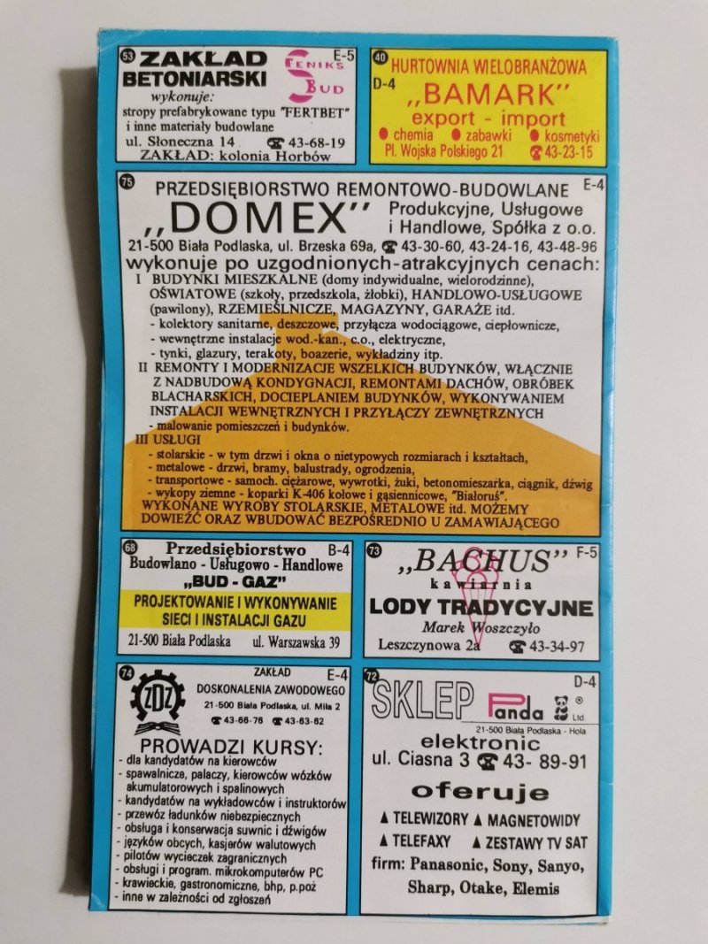 BIAŁA PODLASKA. PLAN MIASTA INFORMATOR 1: 13 000 