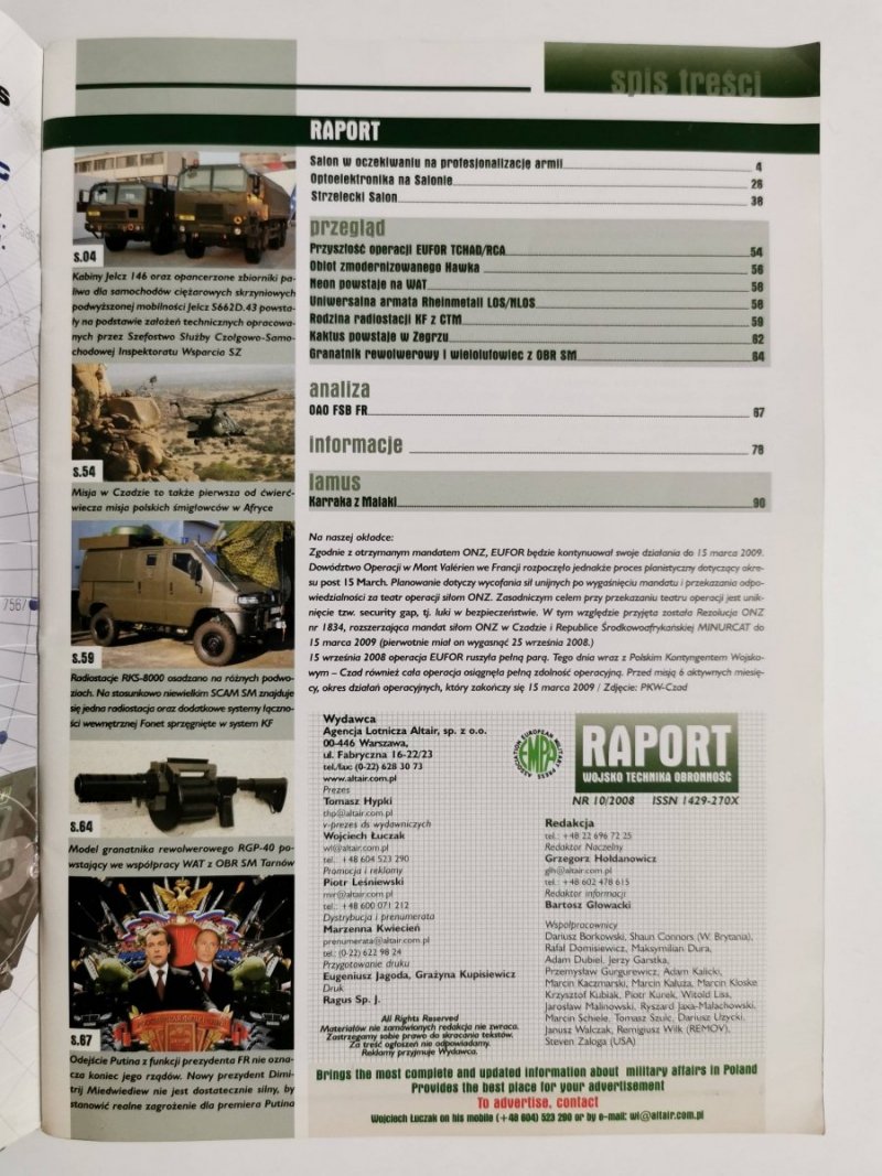 RAPORT 10 2008