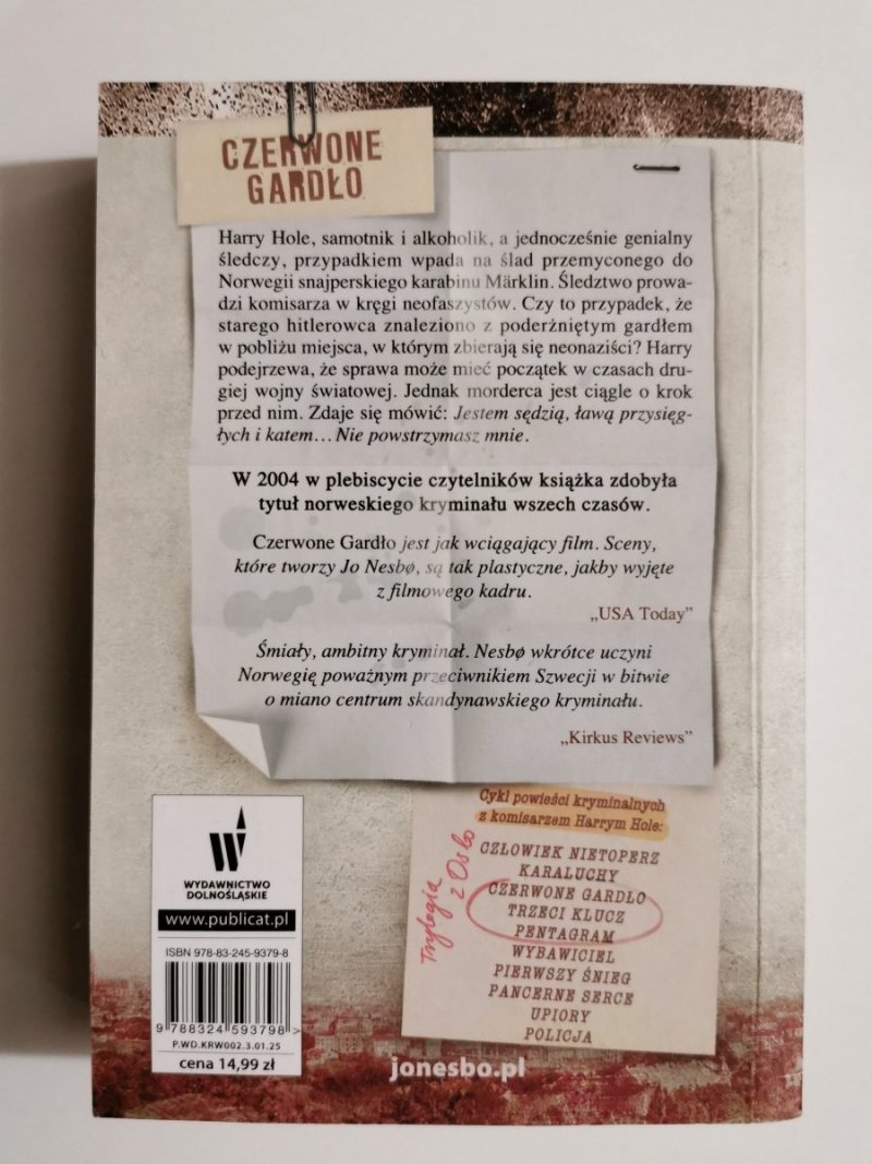 CZERWONE GARDŁO - Jo Nesbo 