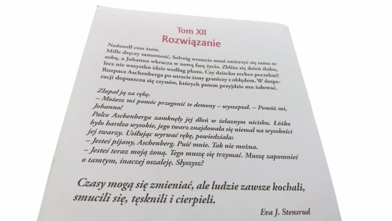 SAGA O LUDZIACH ZE ZŁOTEJ GÓRY TOM XII ROZWIĄZANIE