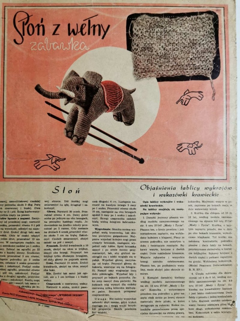 WYKROJE I WZORY NR 35 MODA I ŻYCIE NR 27/147