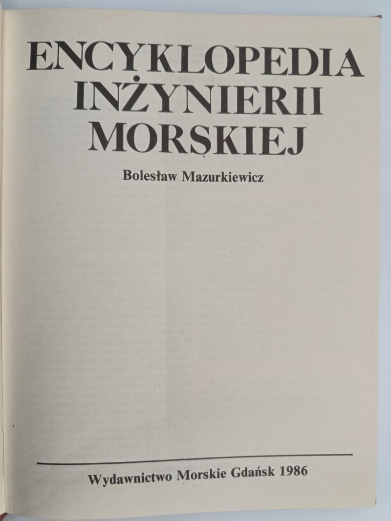 ENCYKLOPEDIA INŻYNIERII MORSKIEJ - Bolesław Mazurkiewicz