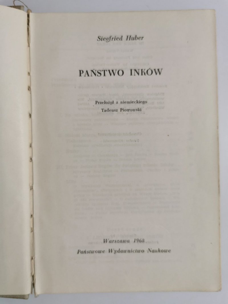 PAŃSTWO INKÓW - Siegfried Huber 1968