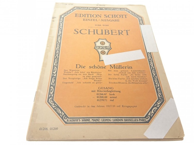 SCHUBERT DIE SCHÓNE MULLERIN 1917