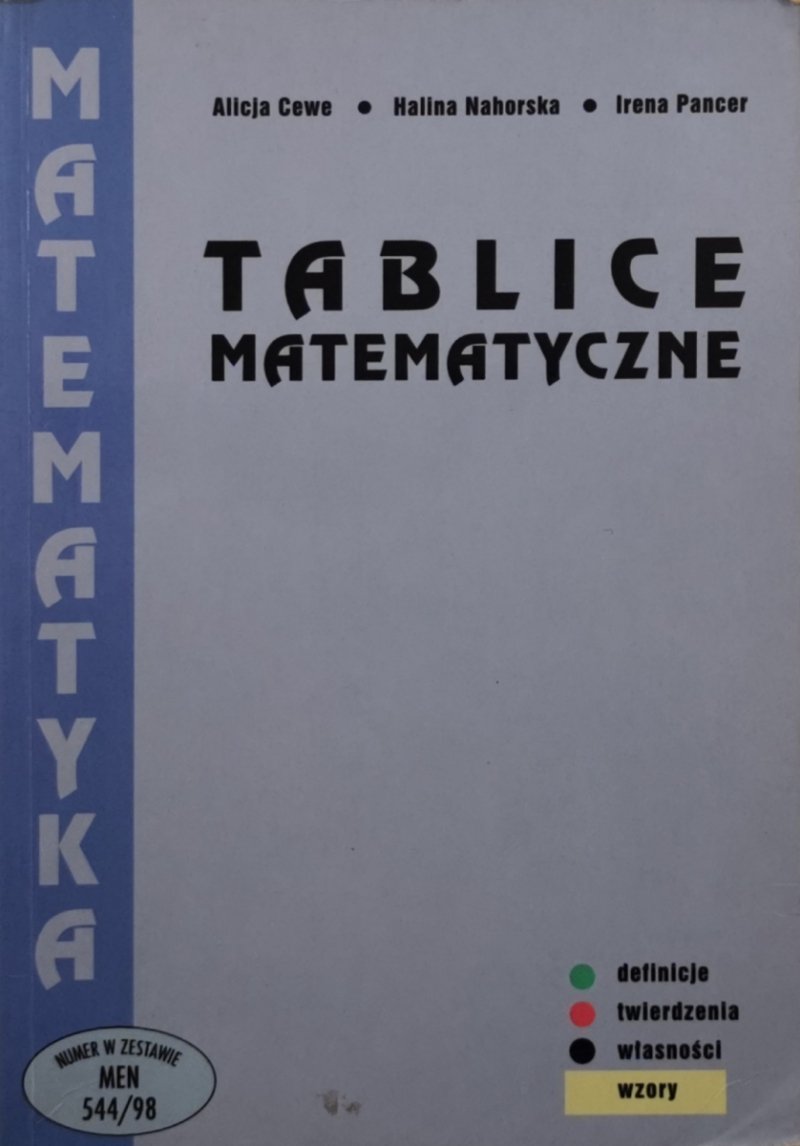 TABLICE MATEMATYCZNE – Alicja Cewe
