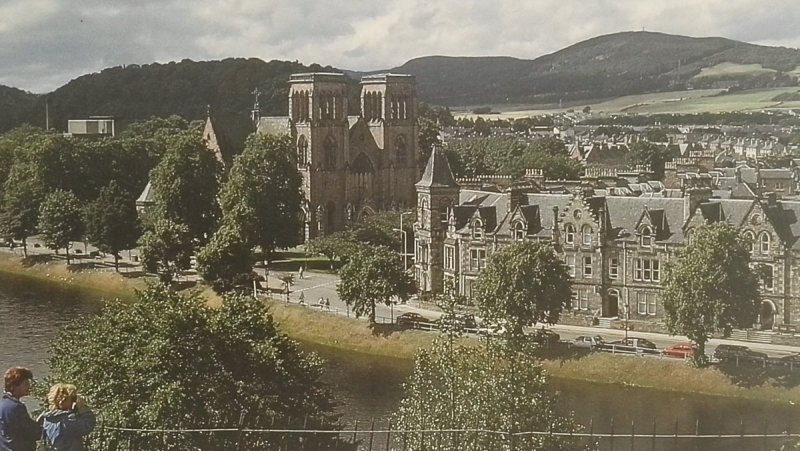 RIVER NESS AND ST. ANDREWS CATHEDRAL. INVERNESS