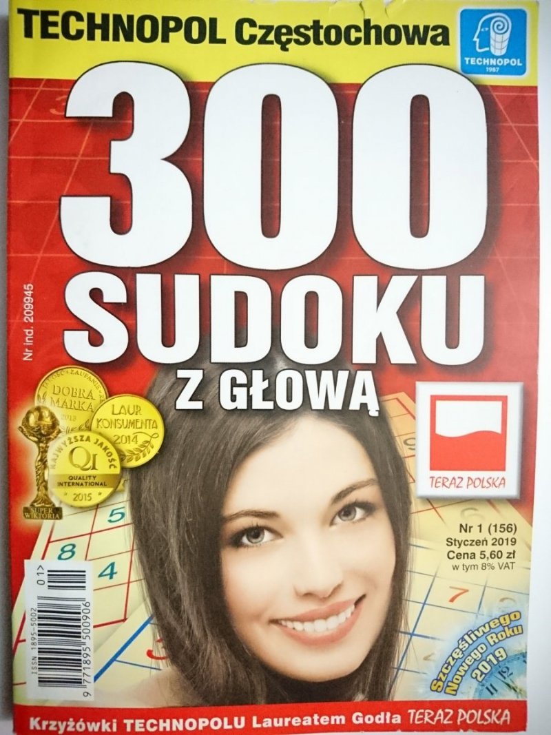 300 SUDOKU Z GŁOWĄ NR 1 (156) STYCZEŃ 2019