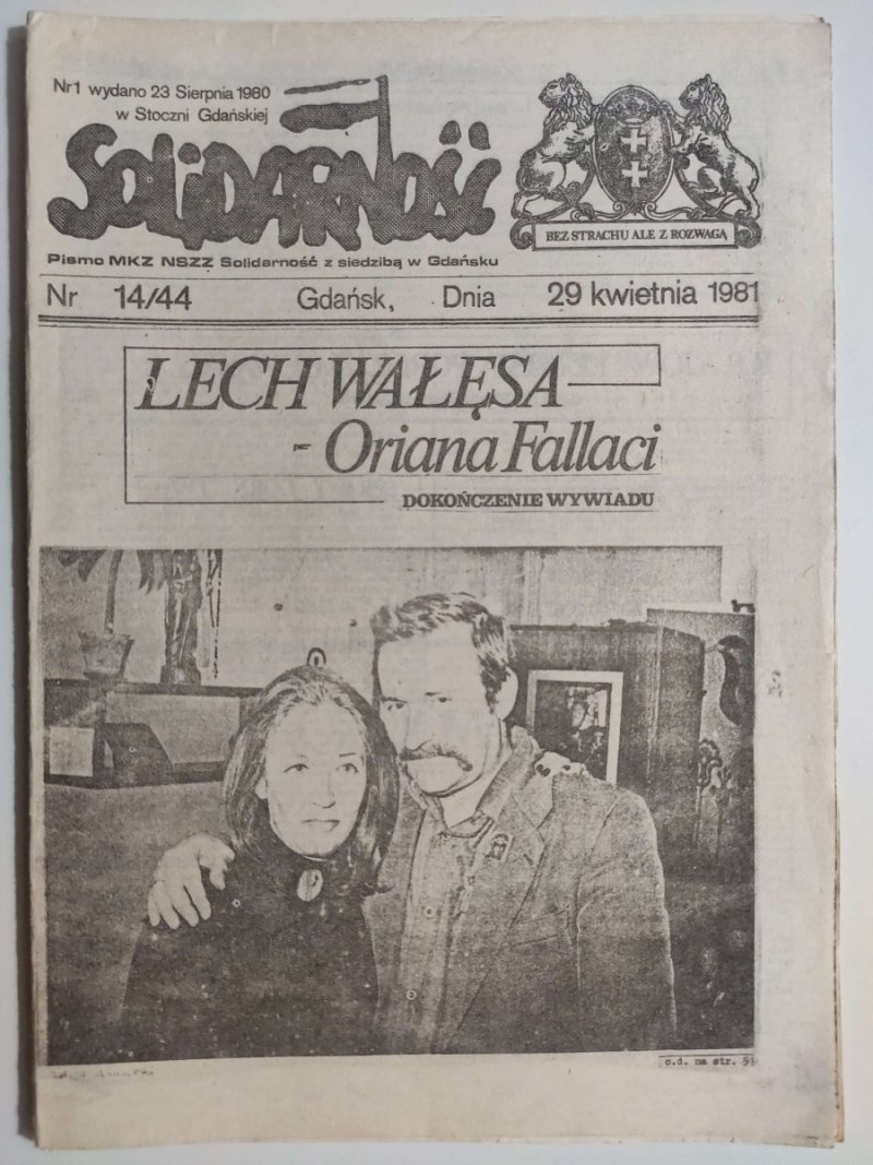 PISMO MKZ SOLIDARNOŚĆ NR 14/44 – 29.04.1981