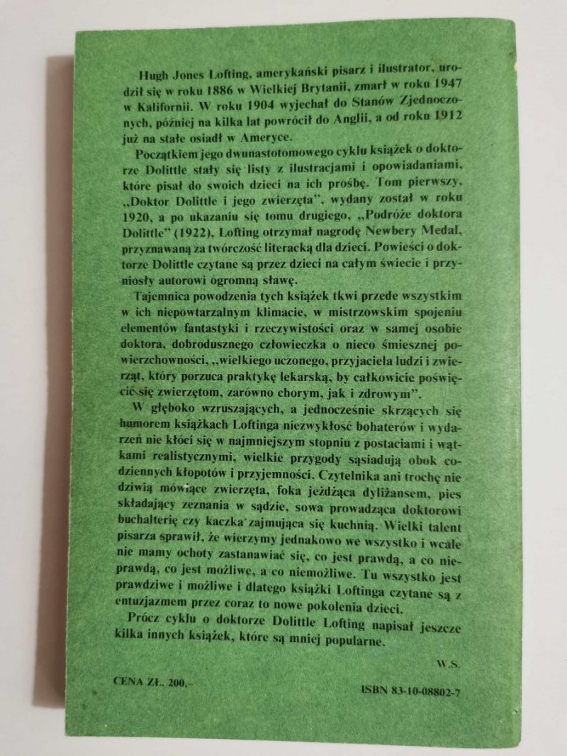 POCZTA DOKTORA DOLITTLE - Hugh Lofting 1986