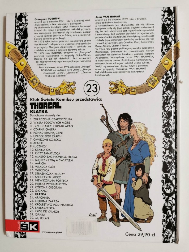 THORGAL TOM 23 KLATKA - Jean Van Hamme 2008