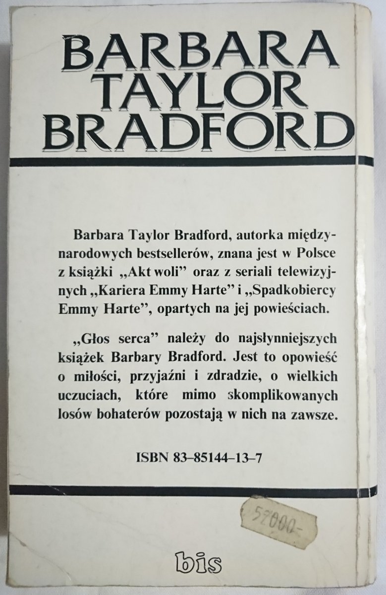 GŁOS SERCA - Barbara Taylor Bradford 1992
