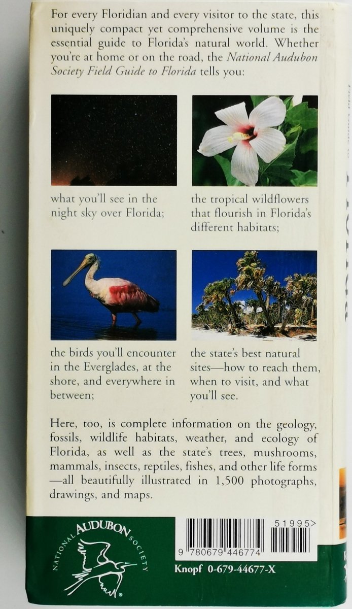 NATIONAL AUDUBON SOCIETY FIELD GUIDE TO FLORIDA - Peter Alden 