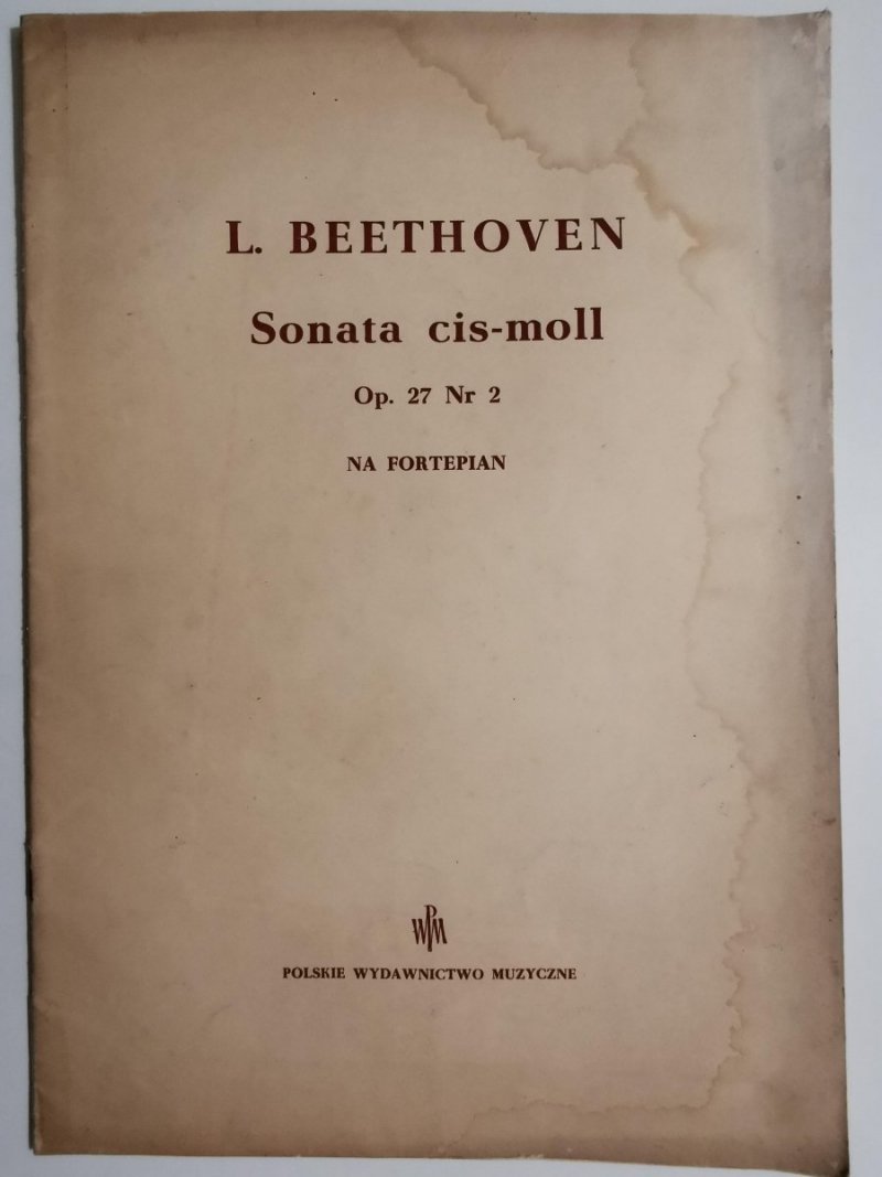 L. BEETHOVEN SONATA CIS-MOLL OP. 27 NR 2 NA FORTEPIAN 1950