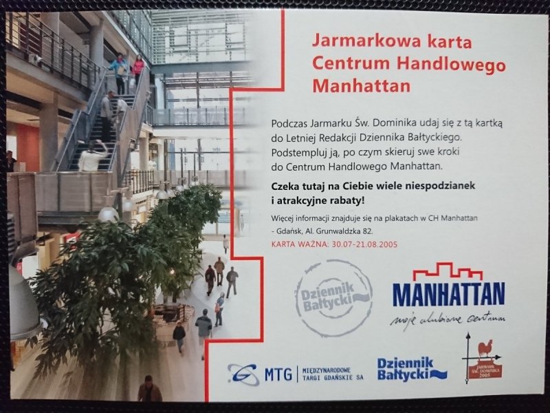 JARMARKOWA KARTA CENTRUM HANDLOWEGO MANHATTAN