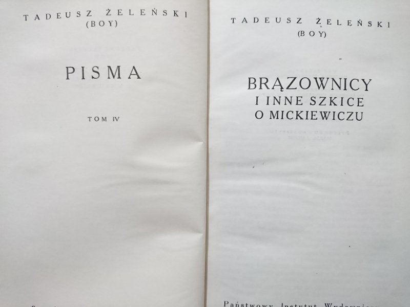 BRĄZOWNICY I INNE SZKICE O MICKIEWICZU - Żeleński-Boy