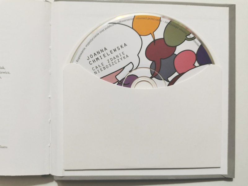 CD. SŁUCHOWISKO NA MOTYWACH POWIEŚCI JOANNY CHMIELEWSKIEJ. CAŁE ZDANIE NIEBOSZCZYKA