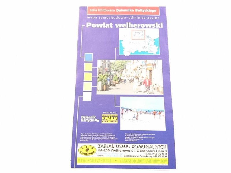 POWIAT WEJHEROWSKI. MAPA SAMOCHODOWO-ADMINISTRACYJNA