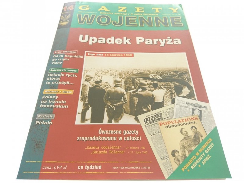 GAZETY WOJENNE NUMER 14 UPADEK PARYŻA 1998