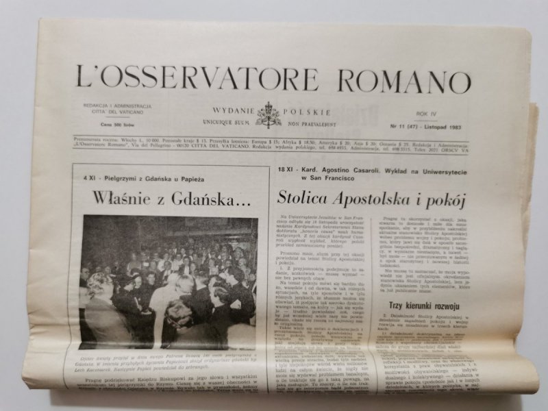 L'OSSERVATORE ROMANO ROK IV NR 11 (47) LISTOPAD 1983