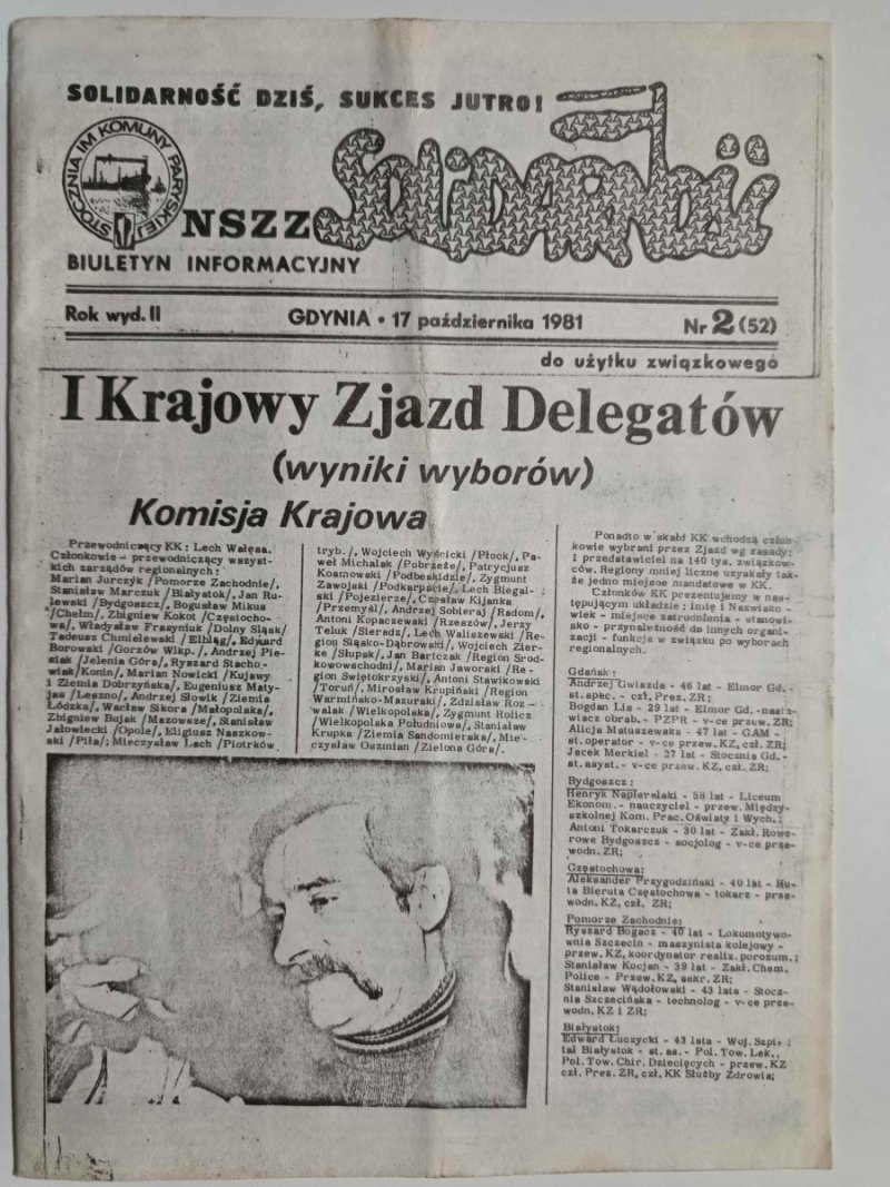 NSZZ SOLIDARNOŚĆ 17 PAŹDZIERNIK 1981 NR 2 (52)