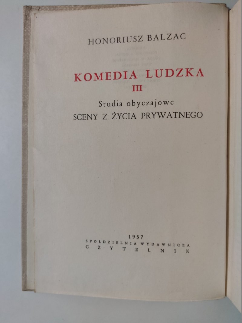 KOMEDIA LUDZKA III - Honoriusz Balzac