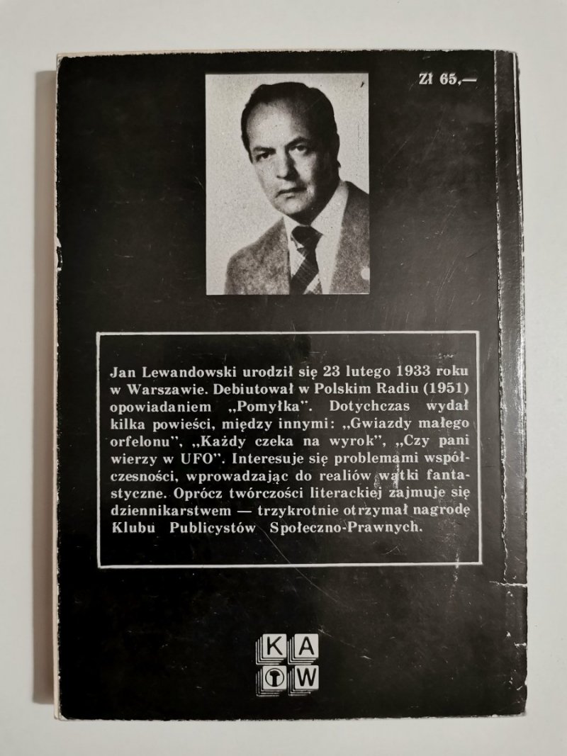 STAWKA NA TCHÓRZA - Jan Lewandowski 1984