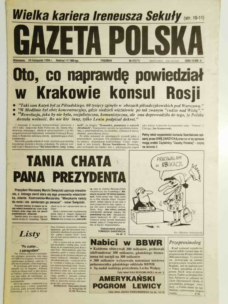 GAZETA POLSKA TYGODNIK NR 47 (71) 24 LISTOPADA 1994 r. 
